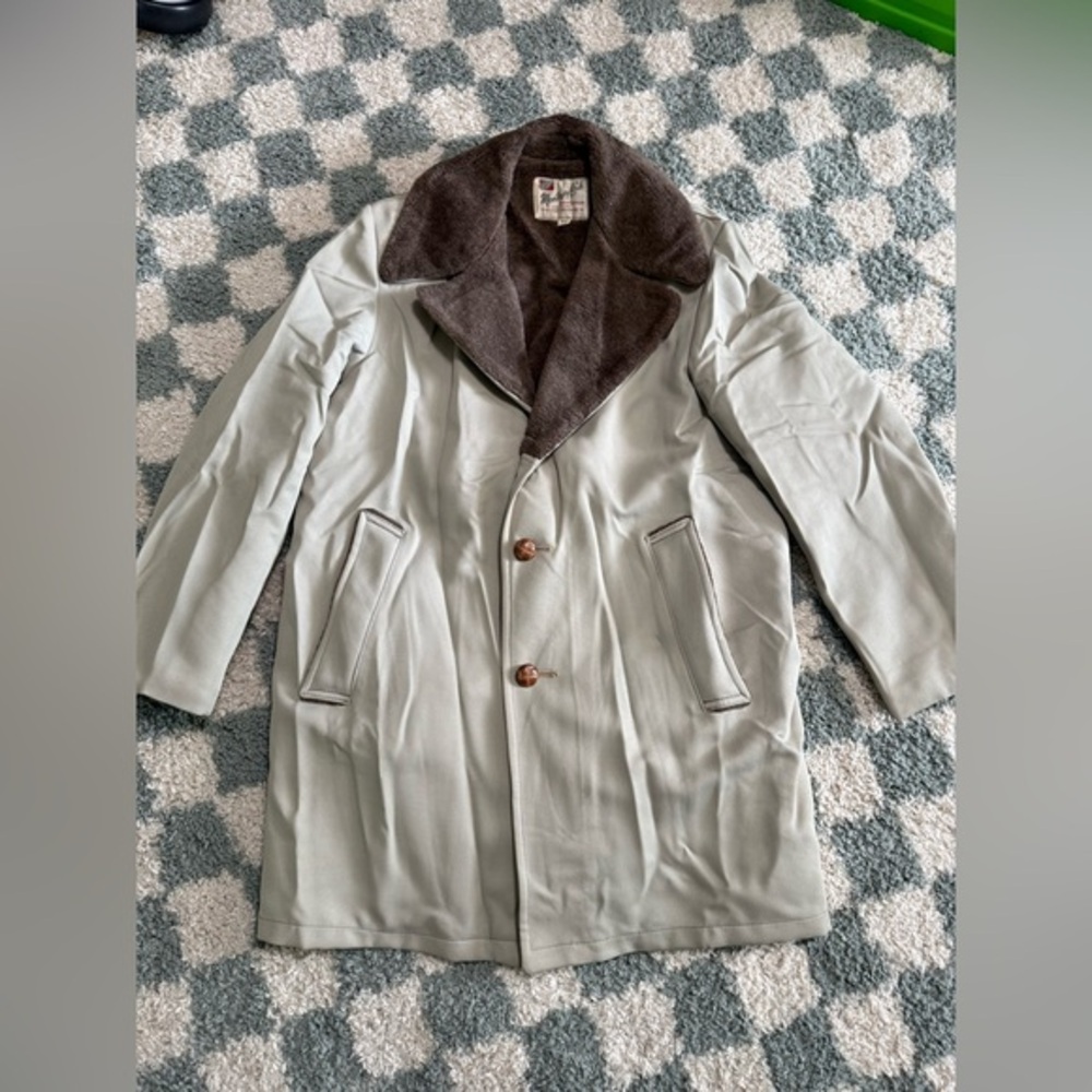 MONTEREY CLUB Vintage Made In USA Topcoat Barn Coat Chore Jacket Woven Buttons
